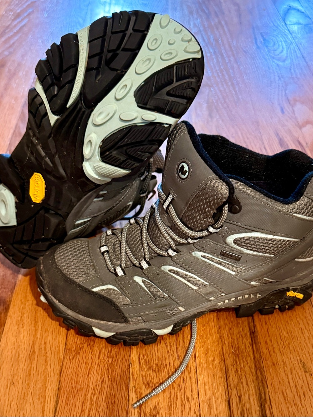 Merrell Gray and Black Women's Athletic Hiking Shoes
